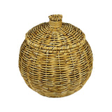 Maxbell Emulating Rattan Round Storage Basket with Lid Durable for Food Snack