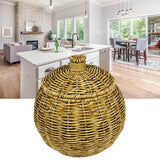 Maxbell Emulating Rattan Round Storage Basket with Lid Durable for Food Snack