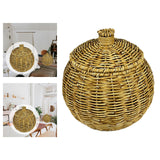 Maxbell Emulating Rattan Round Storage Basket with Lid Durable for Food Snack