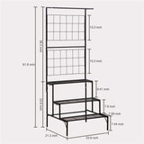 Maxbell Tiered Flower Pot Stand Ladder Flower Pot Holder for Garden Balcony