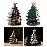 Maxbell Maxbell Ceramic Backflow Incense Burner Censer Christmas Trees Sculpture for Desk Green