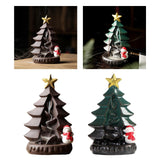 Maxbell Maxbell Ceramic Backflow Incense Burner Censer Christmas Trees Sculpture for Desk Green