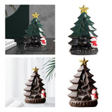 Maxbell Maxbell Ceramic Backflow Incense Burner Censer Christmas Trees Sculpture for Desk Green