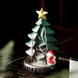 Maxbell Maxbell Ceramic Backflow Incense Burner Censer Christmas Trees Sculpture for Desk Green