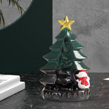 Maxbell Maxbell Ceramic Backflow Incense Burner Censer Christmas Trees Sculpture for Desk Green