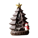 Maxbell Maxbell Ceramic Backflow Incense Burner Censer Christmas Trees Sculpture for Desk Violet Sand