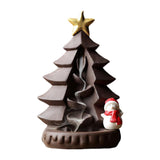 Maxbell Maxbell Ceramic Backflow Incense Burner Censer Christmas Trees Sculpture for Desk Violet Sand