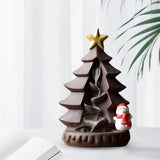 Maxbell Maxbell Ceramic Backflow Incense Burner Censer Christmas Trees Sculpture for Desk Violet Sand