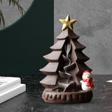 Maxbell Maxbell Ceramic Backflow Incense Burner Censer Christmas Trees Sculpture for Desk Violet Sand