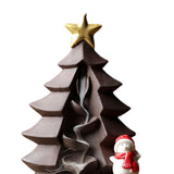 Maxbell Maxbell Ceramic Backflow Incense Burner Censer Christmas Trees Sculpture for Desk Violet Sand