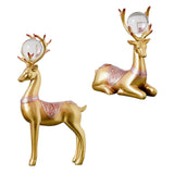 Maxbell 2x Deer Figurines Reindeer Sculptures Stand Wedding Living Room Elk Statues