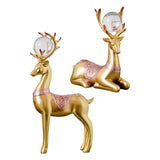 Maxbell 2x Deer Figurines Reindeer Sculptures Stand Wedding Living Room Elk Statues