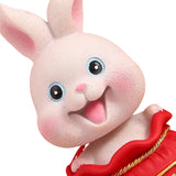 Maxbell Resin Statues Figurine Sculpture Desk Store Home Shop Shaking Head Rabbit Safe Pink