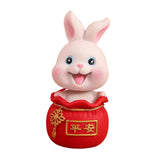 Maxbell Resin Statues Figurine Sculpture Desk Store Home Shop Shaking Head Rabbit Safe Pink