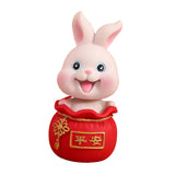 Maxbell Resin Statues Figurine Sculpture Desk Store Home Shop Shaking Head Rabbit Safe Pink