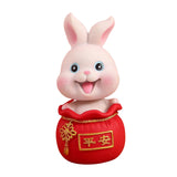 Maxbell Resin Statues Figurine Sculpture Desk Store Home Shop Shaking Head Rabbit Safe Pink