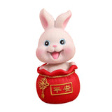 Maxbell Resin Statues Figurine Sculpture Desk Store Home Shop Shaking Head Rabbit Safe Pink