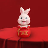 Maxbell Resin Statues Figurine Sculpture Desk Store Home Shop Shaking Head Rabbit Safe Pink