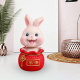 Maxbell Resin Statues Figurine Sculpture Desk Store Home Shop Shaking Head Rabbit Safe Pink