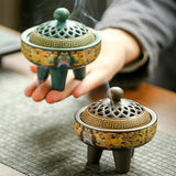 Maxbell Maxbell Ceramic Incense Burner Incense Holder Creative Ornaments for Tea House Brown