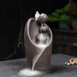 Maxbell Adorable Backflow Incense Burner Waterfall Incense Cone Holder for Desktop Couple