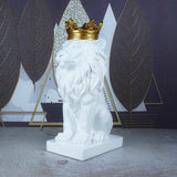 Maxbell Maxbell Modern Lion Head Statue Animal Figurine Resin Craft for Desktop Bookshelf White