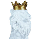Maxbell Maxbell Modern Lion Head Statue Animal Figurine Resin Craft for Desktop Bookshelf White