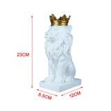 Maxbell Maxbell Modern Lion Head Statue Animal Figurine Resin Craft for Desktop Bookshelf White