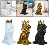 Maxbell Maxbell Modern Lion Head Statue Animal Figurine Resin Craft for Desktop Bookshelf White