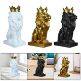 Maxbell Maxbell Modern Lion Head Statue Animal Figurine Resin Craft for Desktop Bookshelf White