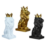 Maxbell Maxbell Modern Lion Head Statue Animal Figurine Resin Craft for Desktop Bookshelf White