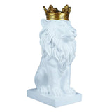 Maxbell Maxbell Modern Lion Head Statue Animal Figurine Resin Craft for Desktop Bookshelf White