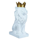 Maxbell Maxbell Modern Lion Head Statue Animal Figurine Resin Craft for Desktop Bookshelf White