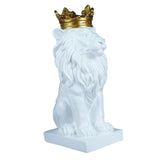 Maxbell Maxbell Modern Lion Head Statue Animal Figurine Resin Craft for Desktop Bookshelf White