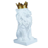 Maxbell Maxbell Modern Lion Head Statue Animal Figurine Resin Craft for Desktop Bookshelf White