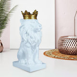 Maxbell Maxbell Modern Lion Head Statue Animal Figurine Resin Craft for Desktop Bookshelf White