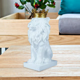 Maxbell Maxbell Modern Lion Head Statue Animal Figurine Resin Craft for Desktop Bookshelf White