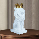 Maxbell Maxbell Modern Lion Head Statue Animal Figurine Resin Craft for Desktop Bookshelf White