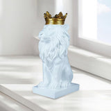 Maxbell Maxbell Modern Lion Head Statue Animal Figurine Resin Craft for Desktop Bookshelf White