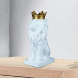 Maxbell Maxbell Modern Lion Head Statue Animal Figurine Resin Craft for Desktop Bookshelf White