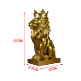 Maxbell Maxbell Modern Lion Head Statue Animal Figurine Resin Craft for Desktop Bookshelf Aureate