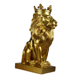 Maxbell Maxbell Modern Lion Head Statue Animal Figurine Resin Craft for Desktop Bookshelf Aureate