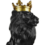 Maxbell Maxbell Modern Lion Head Statue Animal Figurine Resin Craft for Desktop Bookshelf Black