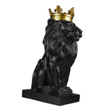 Maxbell Maxbell Modern Lion Head Statue Animal Figurine Resin Craft for Desktop Bookshelf Black