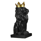 Maxbell Maxbell Modern Lion Head Statue Animal Figurine Resin Craft for Desktop Bookshelf Black