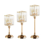 Maxbell Modern Crystal Candle Holder Candlestick Elegant for Tabletop Holiday Decor S 11cmx11cmx26cm