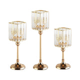 Maxbell Modern Crystal Candle Holder Candlestick Elegant for Tabletop Holiday Decor S 11cmx11cmx26cm