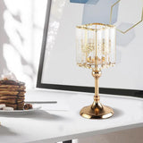 Maxbell Modern Crystal Candle Holder Candlestick Elegant for Tabletop Holiday Decor S 11cmx11cmx26cm