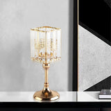 Maxbell Modern Crystal Candle Holder Candlestick Elegant for Tabletop Holiday Decor S 11cmx11cmx26cm