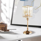 Maxbell Modern Crystal Candle Holder Candlestick Elegant for Tabletop Holiday Decor M 11cmx11cmx31cm